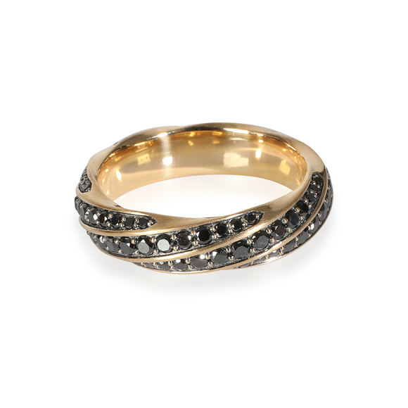 David Yurman Cable Edge Band Ring with Black Diamonds, 1.62 ctw - Picture 3 of 4